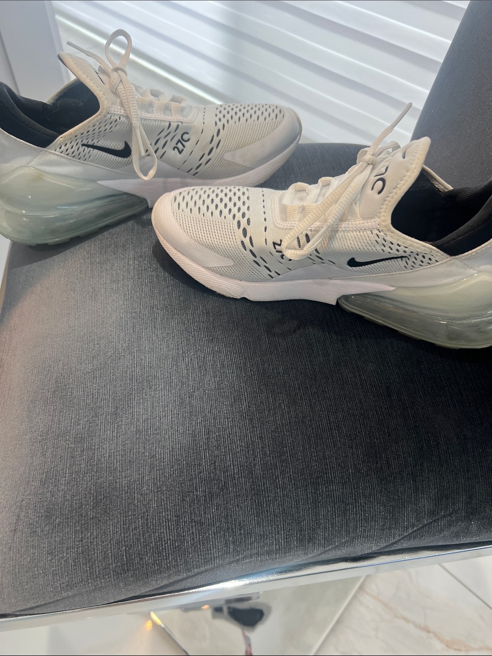Nike womans White/Black Air Max 270-Style Sneakers